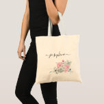Personlig bröllop Watercolor boho-skript Tygkasse<br><div class="desc">Eleganten,  den vackra boho-vattenfärgen,  ro och andra blommigtar har ett modernt,  handskrivet stil-typsnitt som gör denna personlig till en omhuldad gåva. Ge till dina brudar,  blomsterflickor och andra gäster. ProTips: För behålla av den långstjärtade förnimmelsen på behållan namn är kvadraten före och efter namn (  ).</div>