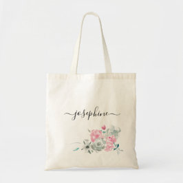 Personlig bröllop Watercolor boho-skript Tygkasse