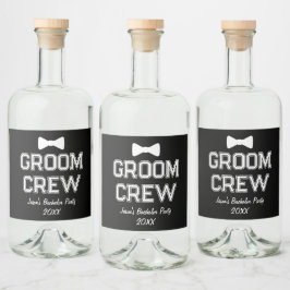 Personlig Bröllops Crew Svärmansfest Svart Hjort Spritflaskor Etikett