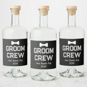 Personlig Bröllops Crew Svärmansfest Svart Hjort Spritflaskor Etikett