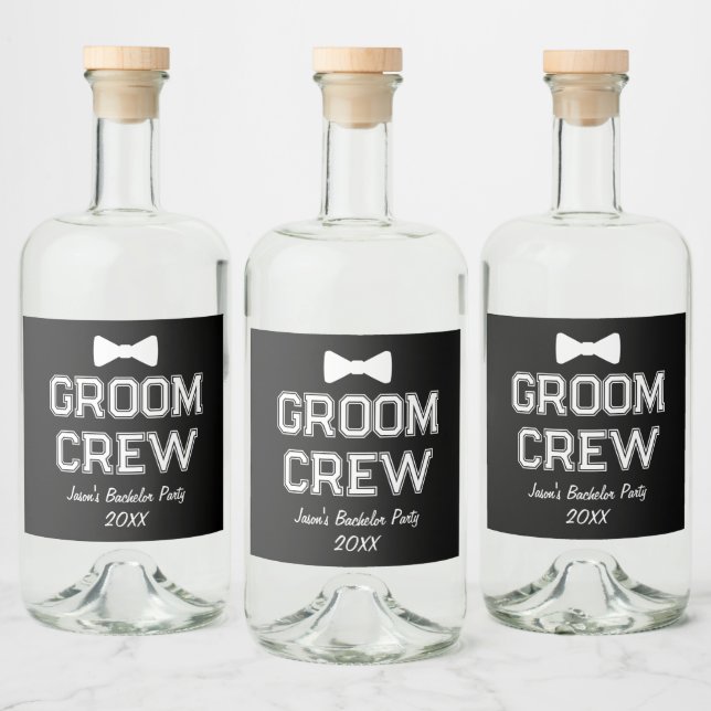Personlig Bröllops Crew Svärmansfest Svart Hjort Spritflaskor Etikett (Flaskor)