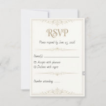 Personlig bröllops-RSVP-kort – 3,5x5 utskrivbar