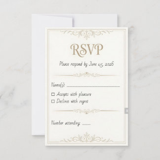 Personlig bröllops-RSVP-kort – 3,5x5 utskrivbar OSA Kort