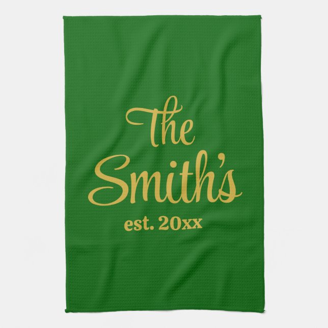 Personlig Bröllopsdag Gift Newlyged jul Kökshandduk (Vertikal)