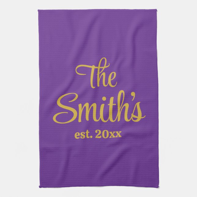 Personlig Bröllopsdag Gift Newlyged jul Kökshandduk (Vertikal)