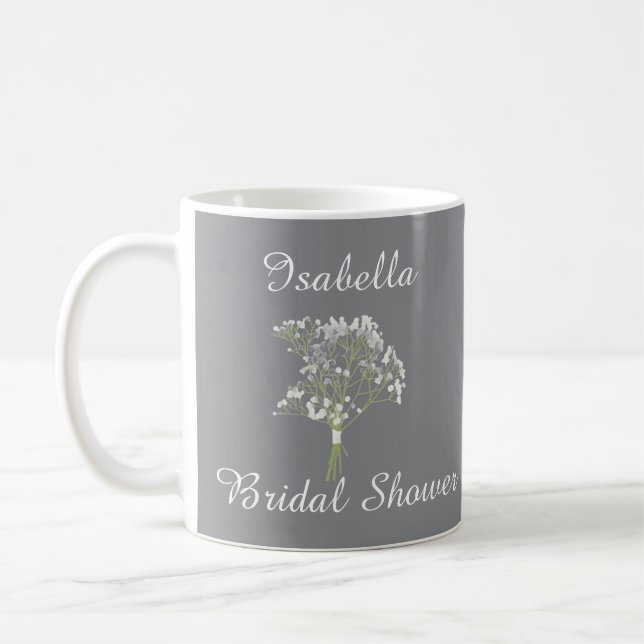 Personlig bröllopsfest, blomsterbröllopspresent kaffemugg (Vänster)