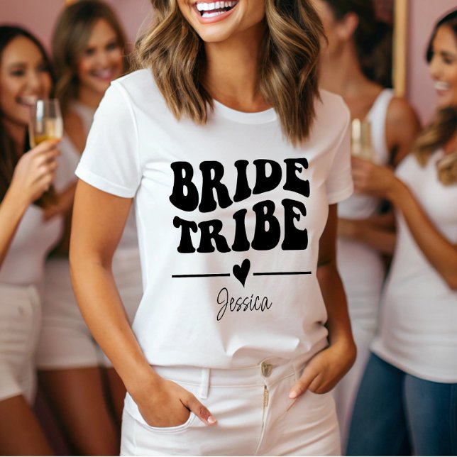 Personlig Bröllopsfest för Bruden Brudstam T Shirt (Skapare uppladdad)