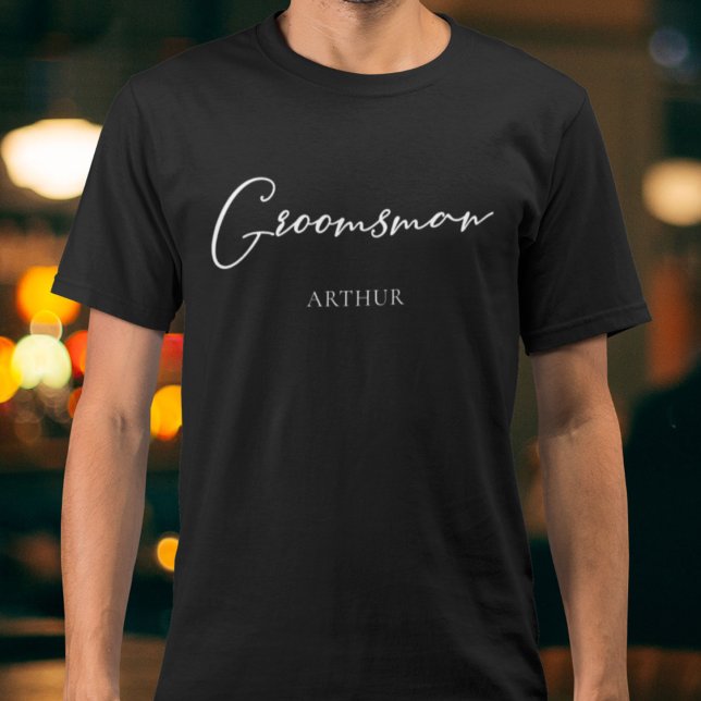 Personlig Bröllopsfest Modern Chic Sällskapsman T Shirt (Skapare uppladdad)