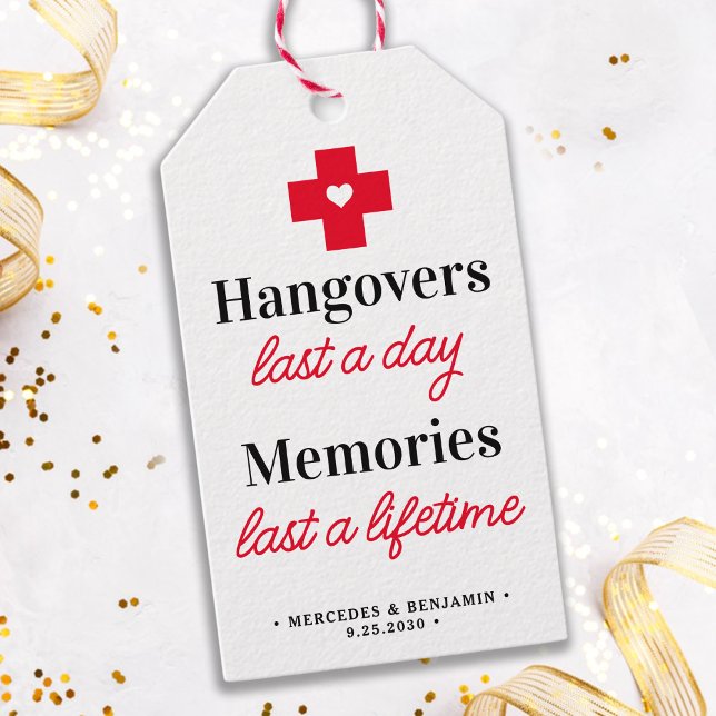 Personlig-bröllopsförmån för Hangover Recovery Kit Presentetikett (Skapare uppladdad)