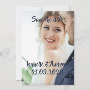 personlig bröllopsfotografisk Save the Date-kort Spara Datumet