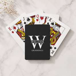 Personlig Bröllopsgäst Monogram & Namn Casinokort
