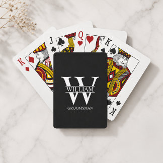 Personlig Bröllopsgäst Monogram & Namn Casinokort