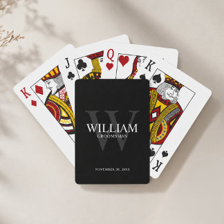 Personlig Bröllopsgäst Monogram & Namn Casinokort