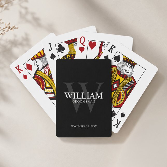 Personlig Bröllopsgäst Monogram & Namn Casinokort (Skapare uppladdad)