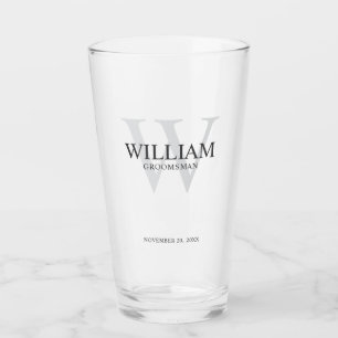 Personlig Bröllopsgäst Monogram & Namn Glaskopp