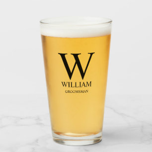 Personlig Bröllopsgäst Monogram & Namn Glaskopp