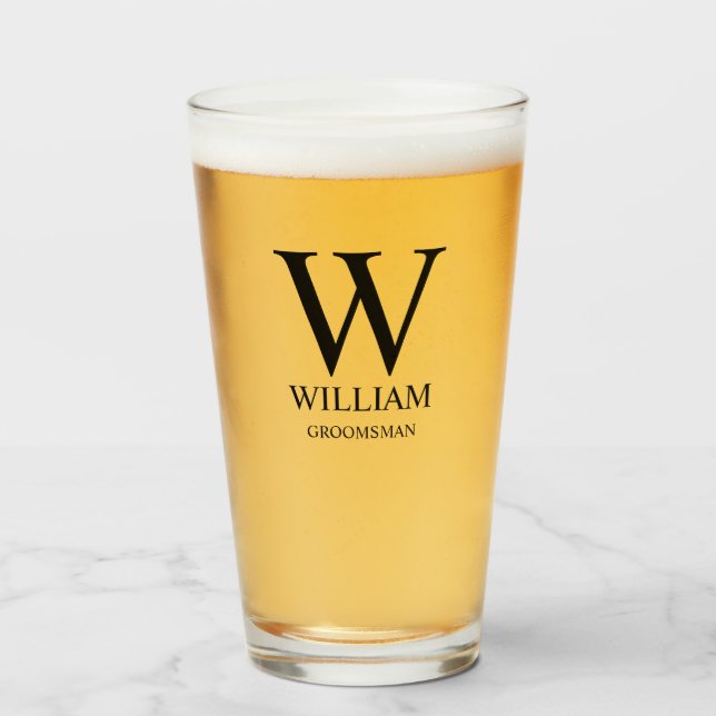 Personlig Bröllopsgäst Monogram & Namn Glaskopp (Framsida fylld)