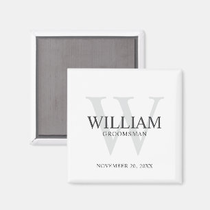 Personlig Bröllopsgäst Monogram & Namn Magnet