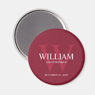 Personlig Bröllopsgäst Monogram & Namn Magnet
