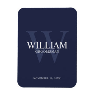 Personlig Bröllopsgäst Monogram & Namn Magnet