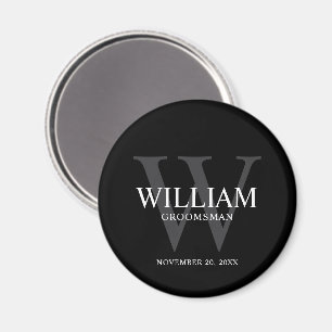 Personlig Bröllopsgäst Monogram & Namn Magnet