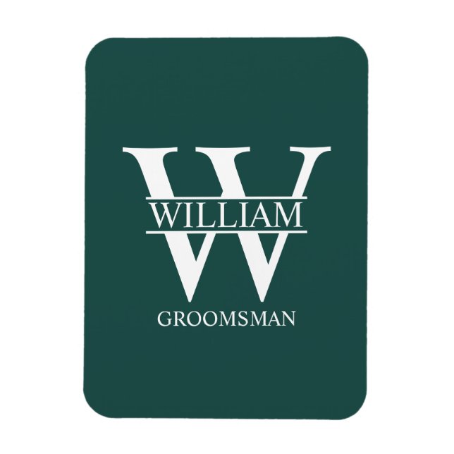 Personlig Bröllopsgäst Monogram & Namn Magnet (Vertikal)