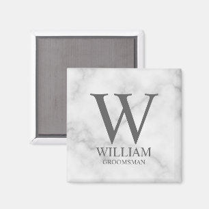 Personlig Bröllopsgäst Monogram & Namn Magnet