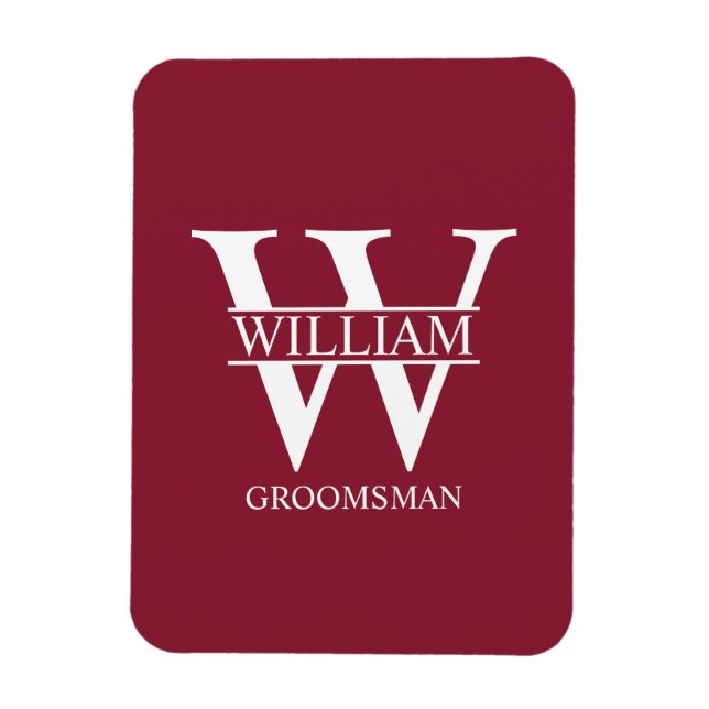 Personlig Bröllopsgäst Monogram & Namn Magnet (Vertikal)