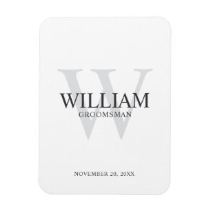 Personlig Bröllopsgäst Monogram & Namn Magnet