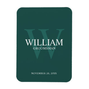Personlig Bröllopsgäst Monogram & Namn Magnet