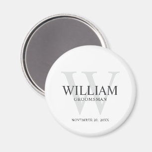 Personlig Bröllopsgäst Monogram & Namn Magnet