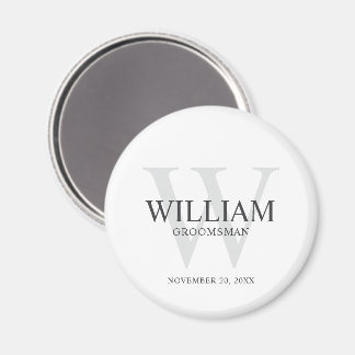 Personlig Bröllopsgäst Monogram & Namn Magnet