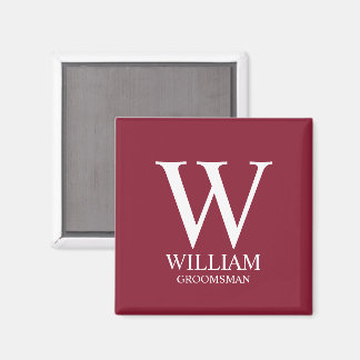 Personlig Bröllopsgäst Monogram & Namn Magnet