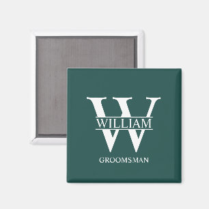 Personlig Bröllopsgäst Monogram & Namn Magnet