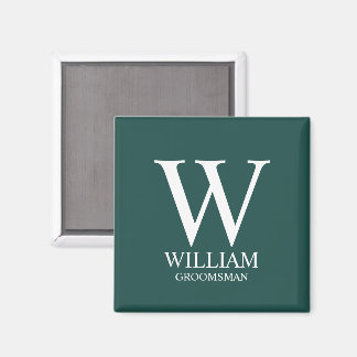 Personlig Bröllopsgäst Monogram & Namn Magnet