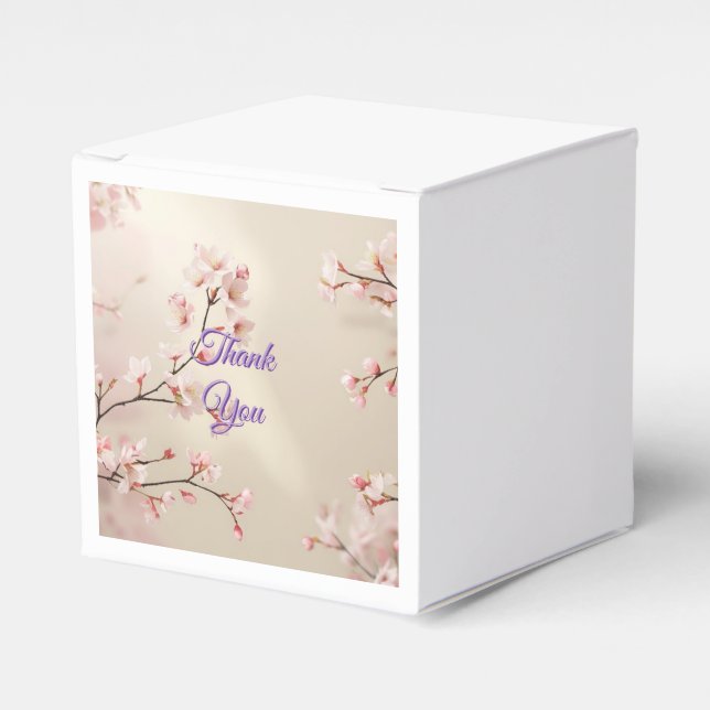 Personlig bröllopsgåva i körsbärsblomfärgade ask presentaskar (Framsidan Sidan)