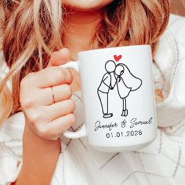 Personlig bröllopskaffemugg-gåva till nygifta kaffemugg