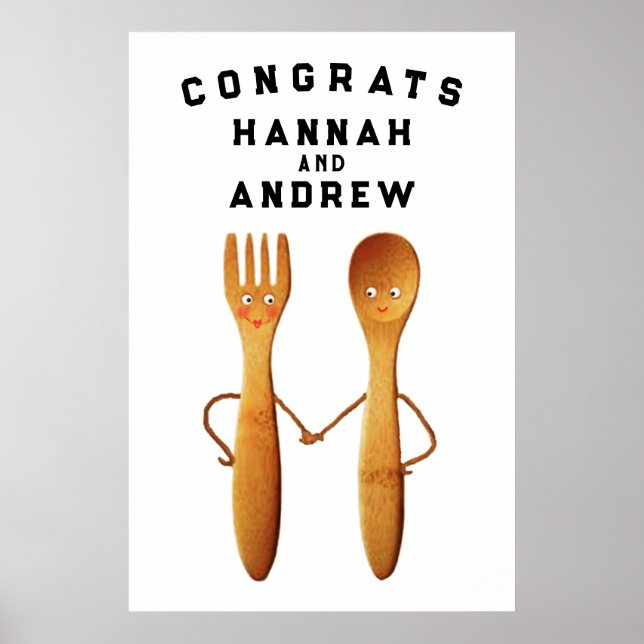 Personlig bröllopskonst för gratulationer poster (Framsidan)