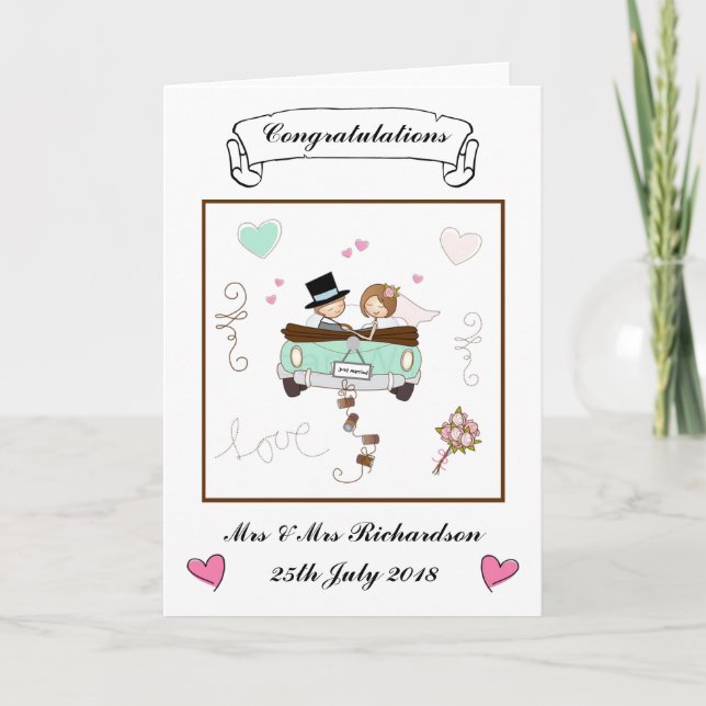 Personlig bröllopskort kort (Framsida)