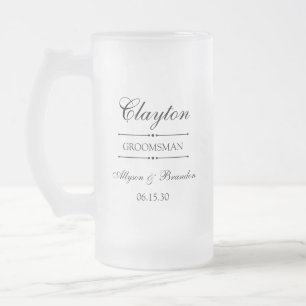Personlig bröllopsman frostat ölglas