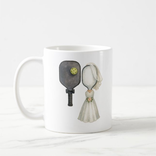 Personlig bröllopsmugg för pickleball-älskare kaffemugg (Vänster)