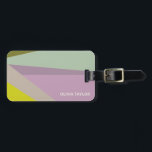 Personlig bröllopspresent i lila grön färg med nam bagagebricka<br><div class="desc">Denna resväskemärke har en modern färgblockdesign i mjuk lila,  grön och en stänk av chartreuse-gul med personlig namngiven text. Den rena,  lekfulla layouten gör det till ett stilrent och praktiskt tillbehör för resor. Perfekt som brudtärna-gåvor,  möhippa-resor eller tjejveckoslut. En rolig och användbar souvenir för alla firanden som involverar resor.</div>