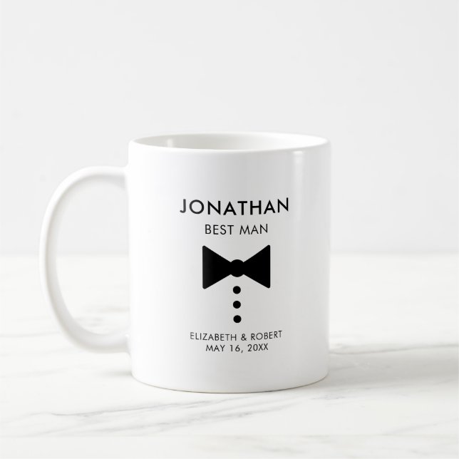 Personlig Bröllopspresent till Best Man Modern Smo Kaffemugg (Vänster)