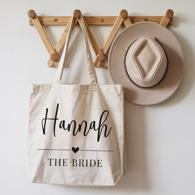 Personlig bröllopstaska som gåva till brud och bru tygkasse (Custom Bridal Tote Bag Gift for Bride and Bridesmaids, Custom Bridal Tote Bag Wedding Thank You Gift)