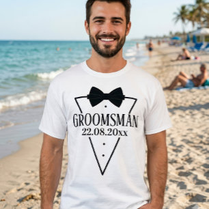 Personlig Bröllopsvän Bröllopsfest Bow Tie T Shirt