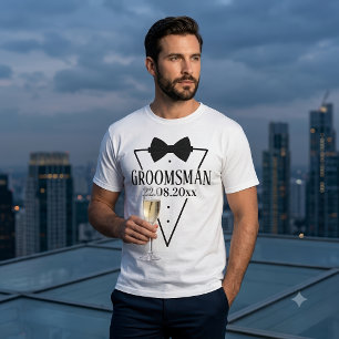 Personlig Bröllopsvän Bröllopsfest Bow Tie T Shirt