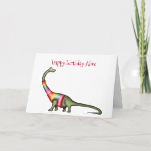 Personlig Brontosaurus födelsedagskort Kort