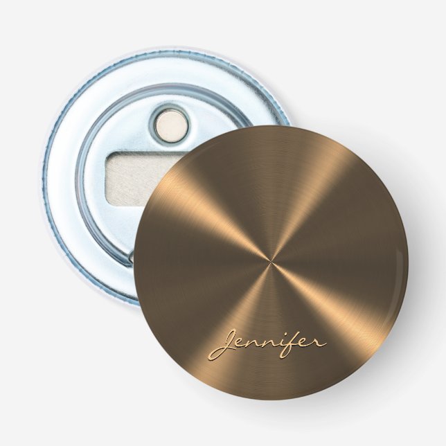 Personlig Bronze Metallic Radial Struktur Flasköppnare (Framsidan)