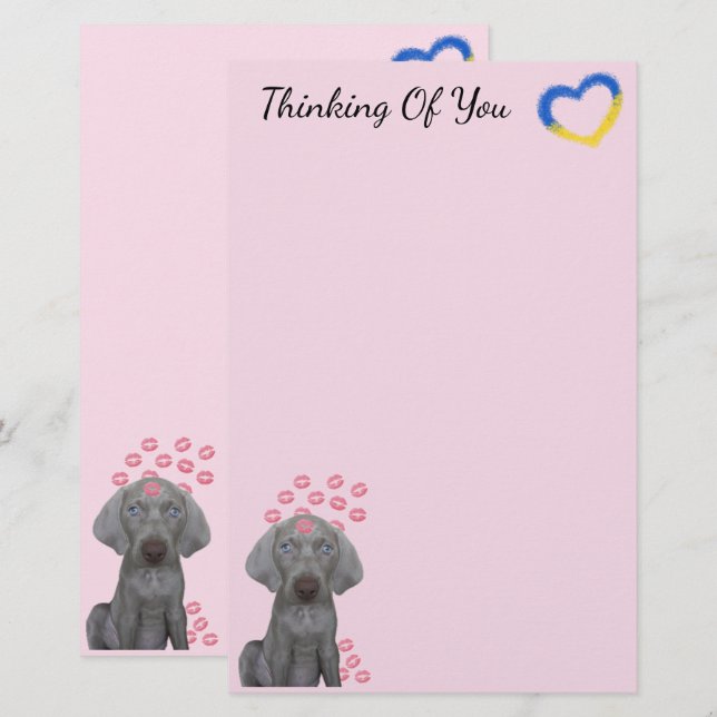 Personlig Brooklyn Hund Kisses 5,5 x 8,5 Brevpapper (Fram/baksida)