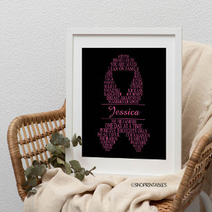 Personlig Bröstcancer Band Wall Art Poster